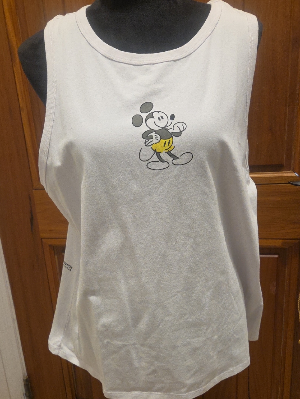 Disney White Tank Top with Mickey Mouse Graphic